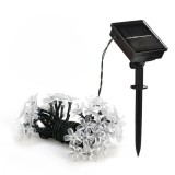 Instalatie craciun, 5 metri, 20 becuri led tip flori de cires, pentru exterior cu incarcare solara, alb rece, flippy
