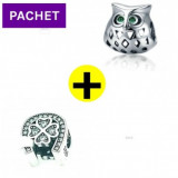 Pachet promo talisman owl din argint + talisman potcoava