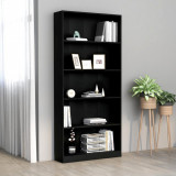 VidaXL Bibliotecă cu 5 rafturi, negru, 80 x 24 x 175 cm, PAL