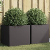 vidaXL Jardiniere, 2 buc., negru, 49x47x46 cm, oțel 841560