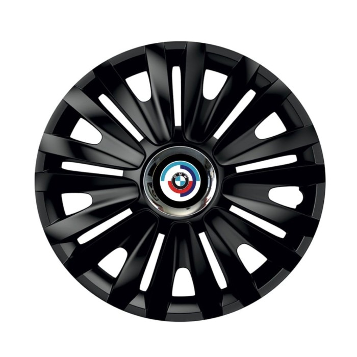 Set 4 Capace Roti pentru BMW Nou, model Royal Black Cu Inel Cromat, R15, BMW