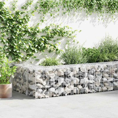 vidaXL Perete gabion cu capace, 300 x 30 x 50 cm, oțel galvanizat foto
