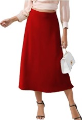 Fusta lunga maxi pentru femei Ciyubvh, rosu, M - OUTLET