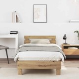 VidaXL Cadru de Pat Stejar Artizanal 90 x 200 cm Lemn compozit