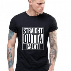 Tricou negru barbati - Straight Outta Galati - L