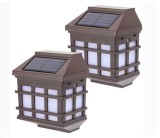 Corp de iluminat solar LED stil Felinar montabil pe perete eMazing, 11.5 x 8.3cm, 1.2V, material ABS, 400mAh, lumina rece, 2 buc