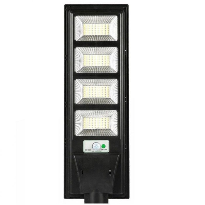 Lampa solara stradala eMazing, cu telecomanda, senzor de miscare si lumina, suport prindere, 192 LED-uri, IP65, ABS, 8AH, 200W, temperatura culoare 65