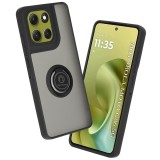 Husa Motorola Moto G86 Asteroid GSM Glinth cu inel suport stand magnetic, negru