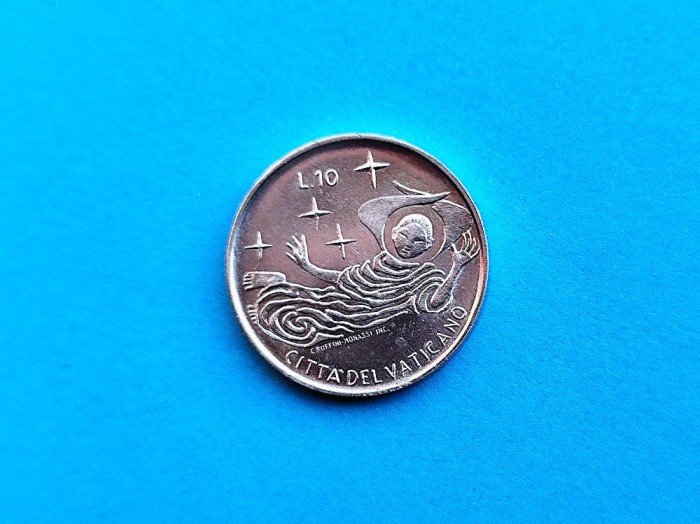 10 Lire 1969 Vatican-UNC-RAR-in realitate arata bine!