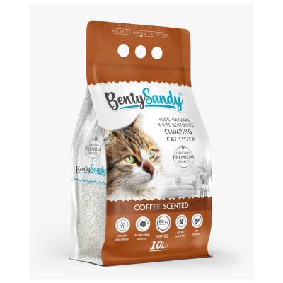 Benty Sandy, Asternut igienic pentru pisici, aroma de cafea, 10l foto