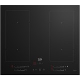 Plita Beko HII64720UF2T electrica cu inductie IndyFlex, 60cm, 4 zone de gatit, 9 niveluri de putere, Power Management, Ready2Cook, Automatic pan recon