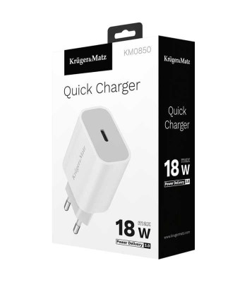 Incarcator retea POWER DELIVERY 18W 1x USB TYPE C PD Kruger&amp;amp;Matz KM0850 foto