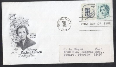 United States 1981 Rachel Carson FDC K.717 foto