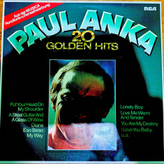 Disc Vinil Paul Anka - 20 Golden Hits -RCA Victor, RCA-TVP 600