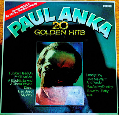 Disc Vinil Paul Anka - 20 Golden Hits -RCA Victor, RCA-TVP 600 foto