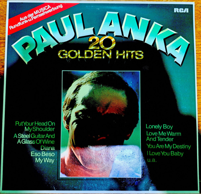 Disc Vinil Paul Anka - 20 Golden Hits -RCA Victor, RCA-TVP 600