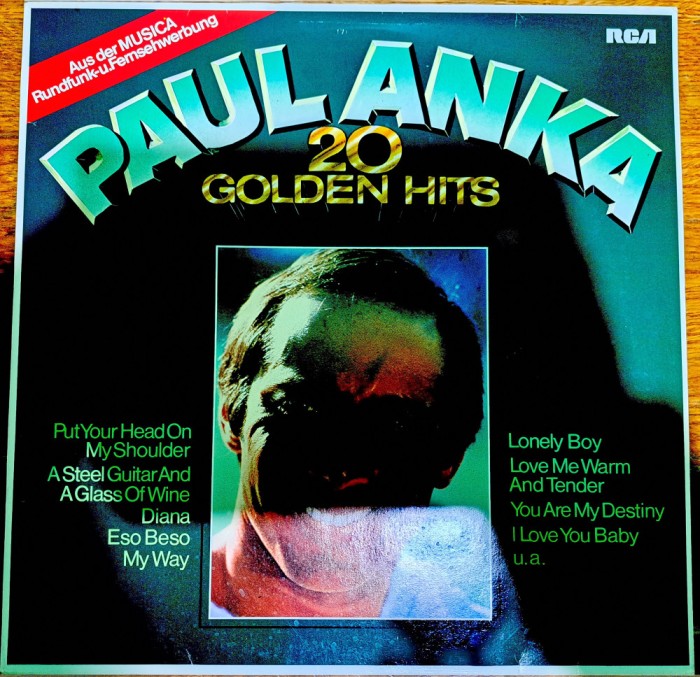 Disc Vinil Paul Anka - 20 Golden Hits -RCA Victor, RCA-TVP 600