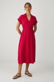 Medicine rochie culoarea rosu, midi, evazată