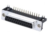 Soclu Mamă D-Sub 25 PIN 90&deg; THT UNC 4-40 5A 20m&Omega;, ADAM TECH
