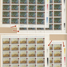 Romania 2000 van Gogh timbre in coli nestampilate cu supratipar X2 seturi