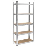 Raft Metalic de Depozitare cu 5 Polite din MDF, Dimensiuni 150x70x30 cm, Sarcina maxima de 750Kg