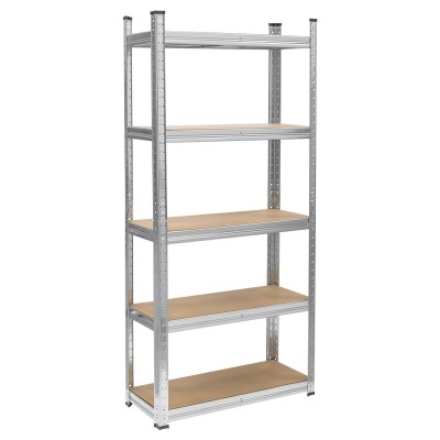 Raft Metalic de Depozitare cu 5 Polite din MDF, Dimensiuni 150x70x30 cm, Sarcina maxima de 750Kg foto