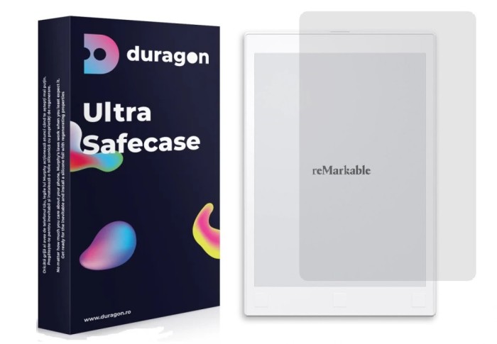 Folie Mata Duragon, pentru reMarkable 1, Kit inclus, Anti-Amprenta, silicon