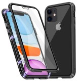 Husa iPhone 11 Magnetic 360&deg; Sticla Fata Spate, Aluminiu, Negru, Rezistenta la Socuri si Zgarieturi