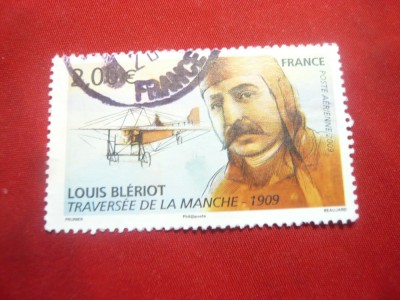 Serie 2009 - Louis Bleriot - Pilot celebru Franta , 1 valoare stampilata foto