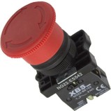 Buton rosu de urgenta ciuperca STOP 1NC 6A cu cap de eliberare 40mm pentru tablouri electrice, Omu System