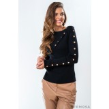 Pulover dama din tricot elastic negru