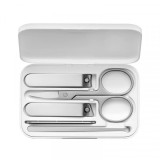Cumpara ieftin Set de manichiura si pedichiura Xiaomi cu 5 piese din otel inoxidabil si cutie magnetica de depozitare si transport
