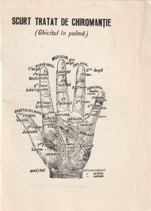 SCURT TRATAT DE CHIROMANTIE ( GHICITUL IN PALMA )