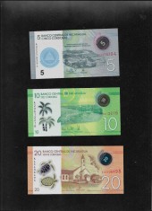 Set Nicaragua 5 + 10 + 20 + 50 + 100 + 200 cordobas polimer unc