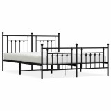 Cumpara ieftin Cadru pat metalic cu tablii de cap/picioare, negru, 183x213 cm