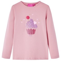 Tricou de copii cu m&acirc;neci lungi, roz deschis, 116