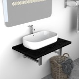 VidaXL Mobilier de baie, negru, 60 x 40 x 16,3 cm