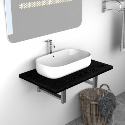 vidaXL Mobilier de baie, negru, 60 x 40 x 16,3 cm 283807 foto