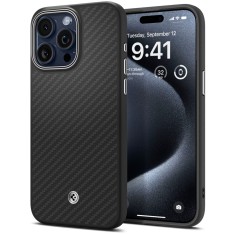 Husa pentru iphone 15 pro, spigen enzo aramid magsafe, matte black foto