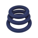 Inele pentru penis - Loving Joy Inele Groase din Silicon pentru Penis Pachet de 3 bucati Albastre pentru Erectii Puternice