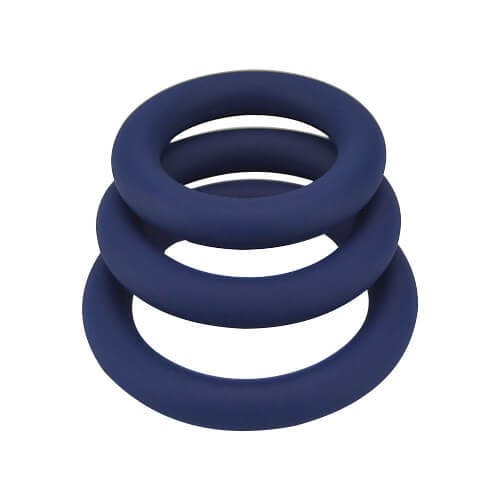 Inele pentru penis - Loving Joy Inele Groase din Silicon pentru Penis Pachet de 3 bucati Albastre pentru Erectii Puternice