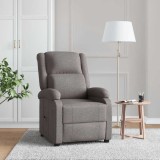 VidaXL Fotoliu rabatabil, gri taupe, material textil