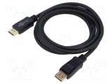 Cablu DisplayPort Goobay 2m negru, mufă DisplayPort, compatibil 4K și 8K