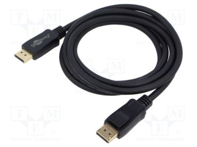Cablu DisplayPort Goobay 2m negru, mufă DisplayPort, compatibil 4K și 8K foto