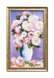 Cumpara ieftin Tablou vaza cu crizanteme pictat manual inramat, 55x35cm ulei pe panza, rama din lemn, Constantin Feraru