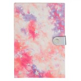 Carnet Notițe A5, Broderie Stele Argintii, Copertă Dura, Tie Dye Roz, 80 File, Capsă, Oem