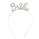 Coronita pentru mireasa, flippy, model bride, cu cristale, marime universala, 12.5 x 14.5 cm, alb