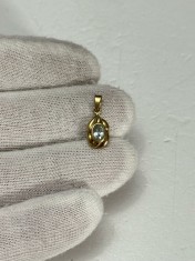 PANDANTIV AUR 8K (333) + AQUAMARINE = 0.50CT - Germany - Vintage !
