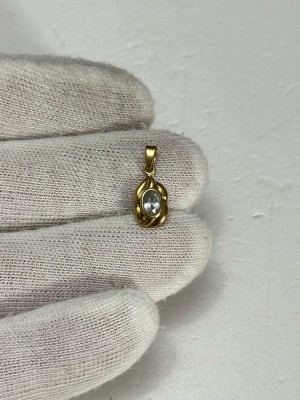PANDANTIV AUR 8K (333) + AQUAMARINE = 0.50CT - Germany - Vintage ! foto