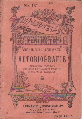 Mihail Kogalniceanu - Autobiografie foto